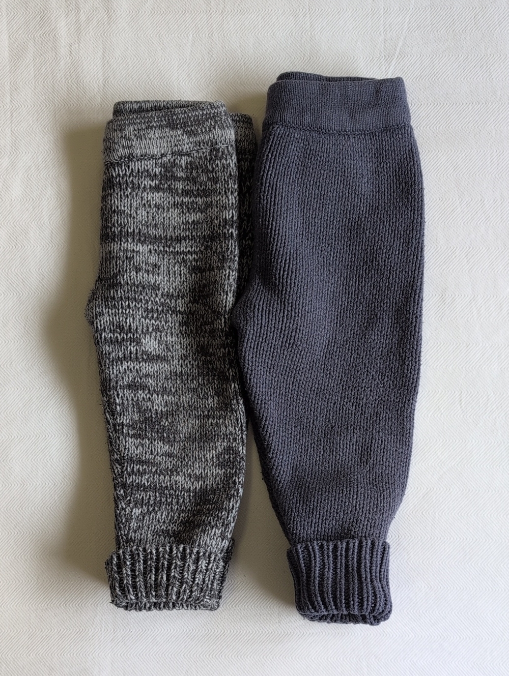 JOE FRESH | 2 Pack Chunky Knit Sweater Pants Marled Gray Slate Blue | 6-12M